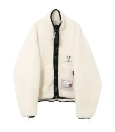 Front view of Maison MIHARA YASUHIRO Fleece Zip-Up Jacket with full zipper