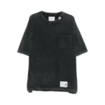 Front view of Maison Mihara Yasuhiro Black Pocket T-Shirt with chest pocket