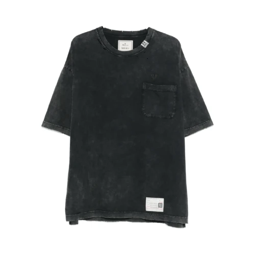 Front view of Maison Mihara Yasuhiro Black Pocket T-Shirt with chest pocket