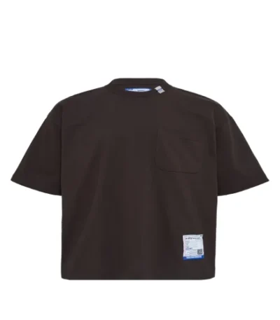 Front view of Maison Mihara Yasuhiro Brown Short Sleeve T-Shirt in premium cotton