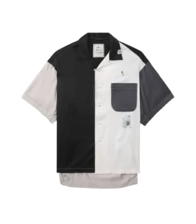 Front view of Maison Mihara Yasuhiro Colour-Block Shirt featuring premium multi-panel design