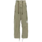 Front view of Maison Mihara Yasuhiro Cotton Cargo Pants with functional cargo pockets