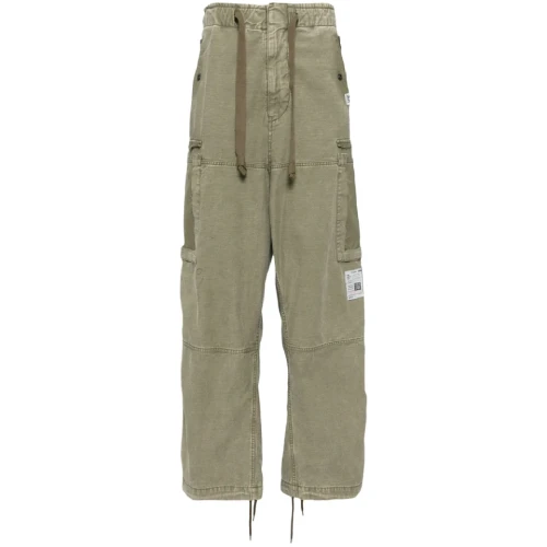 Front view of Maison Mihara Yasuhiro Cotton Cargo Pants with functional cargo pockets