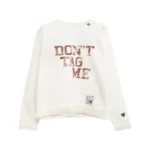 Front view of Maison Mihara Yasuhiro Crew-Neck Text-Print Sweatshirt with premium typography design