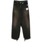 Front view of Maison Mihara Yasuhiro Double Layer Black Pants with layered construction
