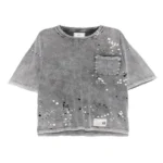 Front view of Maison Mihara Yasuhiro Geometric-Embellished T-Shirt with decorative detailing
