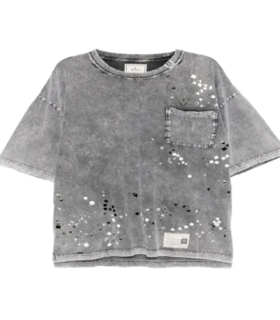 Front view of Maison Mihara Yasuhiro Geometric-Embellished T-Shirt with decorative detailing