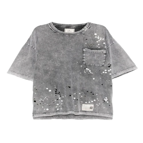 Front view of Maison Mihara Yasuhiro Geometric-Embellished T-Shirt with decorative detailing