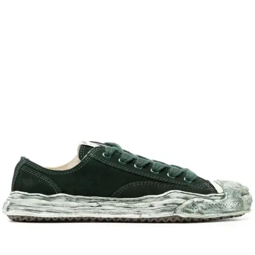 Front view of Maison Mihara Yasuhiro Hank Low-Top Sneakers featuring premium canvas construction