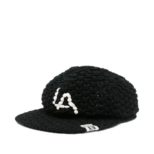 Front view of Maison Mihara Yasuhiro LA Embroidered Hat with premium stitched logo