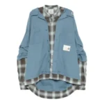 Front view of Maison Mihara Yasuhiro Layered Long Sleeve Shirt with layered construction