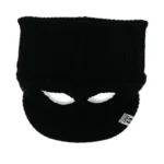 Front view of Maison Mihara Yasuhiro Masked Cat Cap with signature artwork