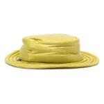 Front view of Maison Mihara Yasuhiro Padded Logo Bucket Hat with premium padded construction