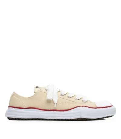 Front angle of Maison Mihara Yasuhiro Peterson OG Sole Canvas Sneaker with signature molded outsole