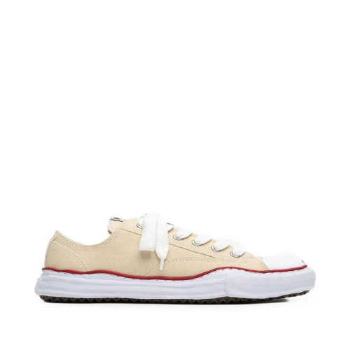 Front angle of Maison Mihara Yasuhiro Peterson OG Sole Canvas Sneaker with signature molded outsole