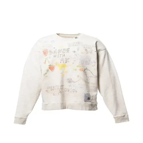 Front view of Maison Mihara Yasuhiro Printed Sweatshirt with artistic graphic design