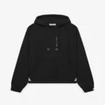 Front view of Maison Mihara Yasuhiro S.O.S French Terry Black Hoodie