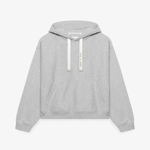 Front view of Maison Mihara Yasuhiro S.O.S French Terry Grey Hoodie