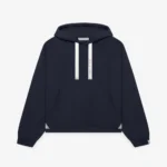 Front view of Maison Mihara Yasuhiro S.O.S French Terry Navy Blue Hoodie