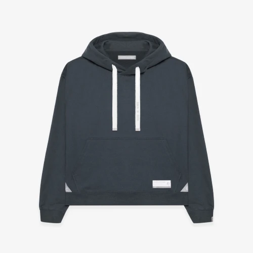 Front view of Maison Mihara Yasuhiro S.O.S Standard Grey Hoodie