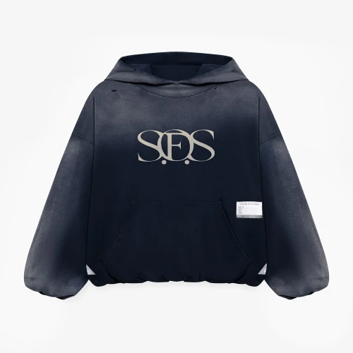 Front view of Maison Mihara Yasuhiro S.O.S Sun Faded Like Hoodie