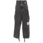 Front view of Maison Mihara Yasuhiro Sewn Military Trousers with utility pocket design