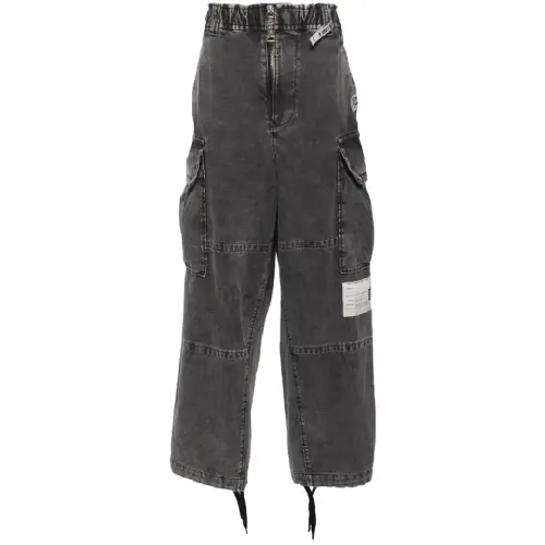 Front view of Maison Mihara Yasuhiro Sewn Military Trousers with utility pocket design