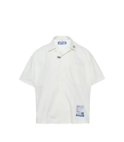 Front view of Maison Mihara Yasuhiro Short-Sleeve Shirt in premium cotton