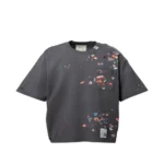 Front view of Maison Mihara Yasuhiro Sticker-Print T-Shirt with artistic graphic design