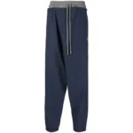 Front view of Maison Mihara Yasuhiro Straight-Leg Track Pants with relaxed fit