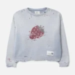 Front view of Maison Mihara Yasuhiro Strawberry Jacquard Knit Sweater