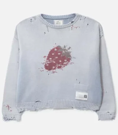 Front view of Maison Mihara Yasuhiro Strawberry Jacquard Knit Sweater