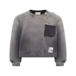 Front view of Maison Mihara Yasuhiro Sun-Faded Sweater with vintage-inspired finish