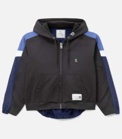 Front view of Maison Mihara Yasuhiro Track Combined Parka Hoodie
