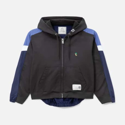 Front view of Maison Mihara Yasuhiro Track Combined Parka Hoodie