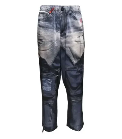 Front view of Maison Mihara Yasuhiro Trompe L'Oeil Trousers featuring illusion-inspired detailing