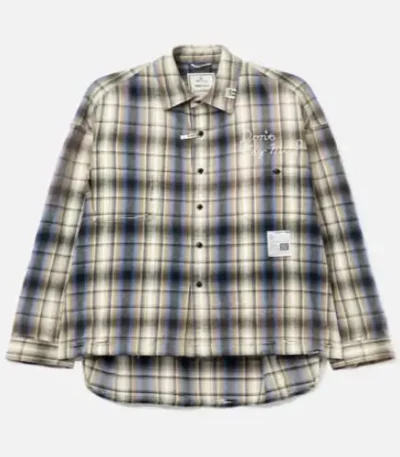 Front view of Maison Mihara Yasuhiro Vintage Like Check Shirt