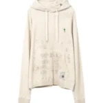 Maison Mihara Yasuhiro Distressed Graffiti-Print Hoodie front view