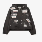Maison Mihara Yasuhiro Embellished Sticker Zip-up Hoodie front view