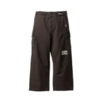 Front view of relaxed utility casual trousers with belt-loop detailing