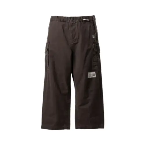 Front view of relaxed utility casual trousers with belt-loop detailing