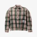 Front view of Maison Mihara Yasuhiro Check Shirt highlighting its checked pattern and front design.