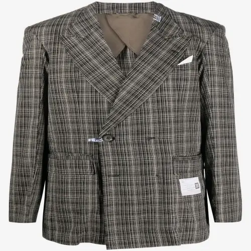 Maison Mihara Yasuhiro Checked-Pattern Blazer front view
