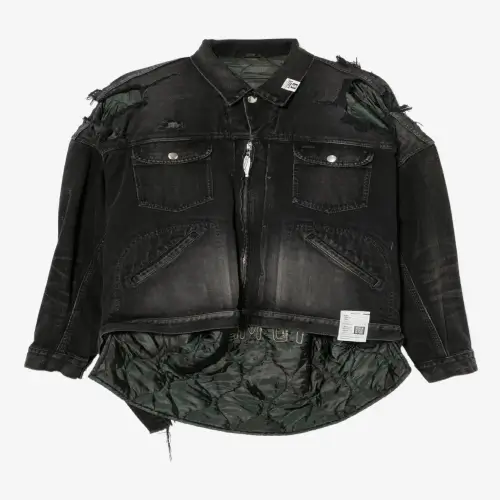 Maison Mihara Yasuhiro distressed denim jacket front view