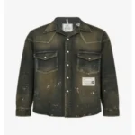 Maison Mihara Yasuhiro Flatted-Collar Denim Shirt front view