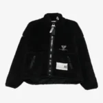 Maison Mihara Yasuhiro black fleece bomber jacket front view