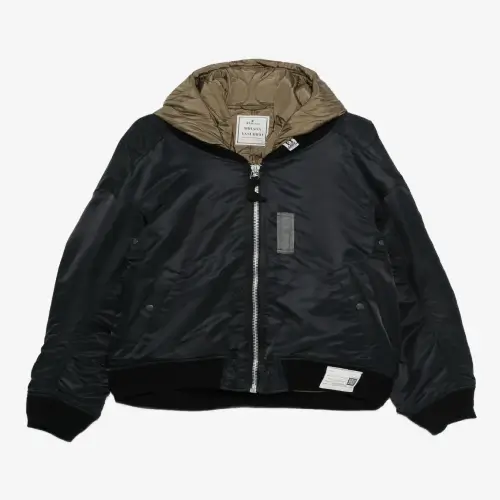 Maison Mihara Yasuhiro hooded bomber jacket front view