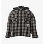 Front view of the Maison Mihara Yasuhiro Hoodie Combine Checkered Shirt.