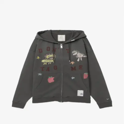 Maison Mihara Yasuhiro Kids Doodle Printed Zip-up Hoodie front view