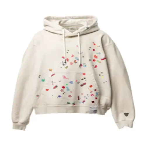 Maison Mihara Yasuhiro Kids Sticker Printed Hoodie front view